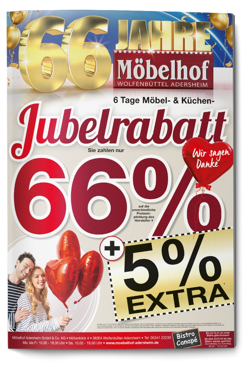 Möbelhof Adersheim - 66 Jahre Jubelrabatt