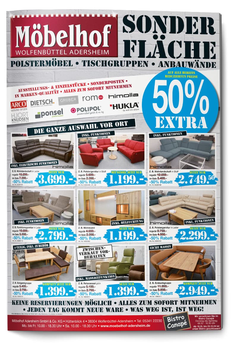 Möbelhof Adersheim - Sonderflaeche - 50% Extra